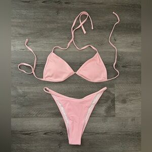 ($10) Pink Bikini with Shawl and Wrap